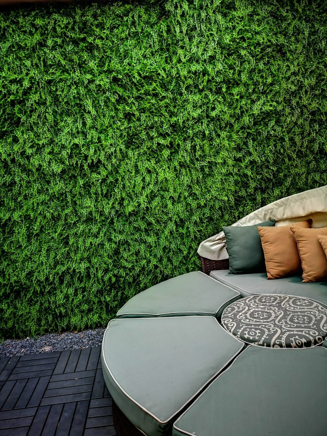 Curte cu perete verde penthouse Pipera